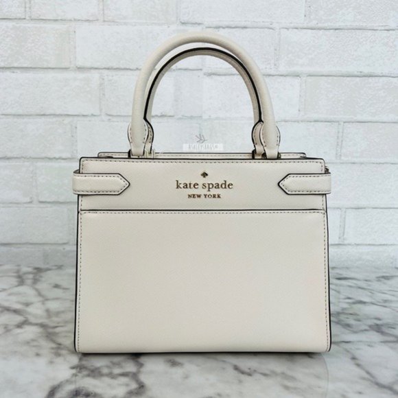 Kate Spade Staci Parchment White Small Satchel Crossbody - Picture 2 of 11